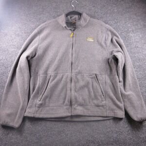 L.L.Bean Jacket Mens XL Gray Fleece Full‎ Zip Windbreaker Pockets Casual Outdoor